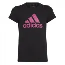 Camiseta adidas Kids slimfit negra/rosa