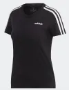 adidas T-Shirt Slim schwarz mit weißen Schulterstreifen Vorderseite