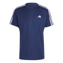 adidas T-Shirt 3S blau mit weißen Schulterstreifen