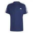 T-Shirt adidas 3S bleu avec bandes blanches sur les epaules