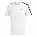 adidas T-shirt white with black shoulder stripes front