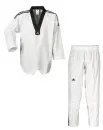 adidas Taekwondoanzug, Adi Club 3, schwarzes Revers mit Schulterstreifen vorne