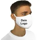 Mund Nase Maske weiss mit Logo