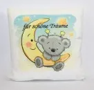Fluffy cuddly cushion with moon stars and bear motif, 40 x 40 cm
