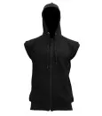 Sweat jacket hoodie sleeveless with hood and zip