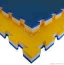 Matte Tatami J40L blau/weiß/gelb 100 cm x 100 cm x 4 cm